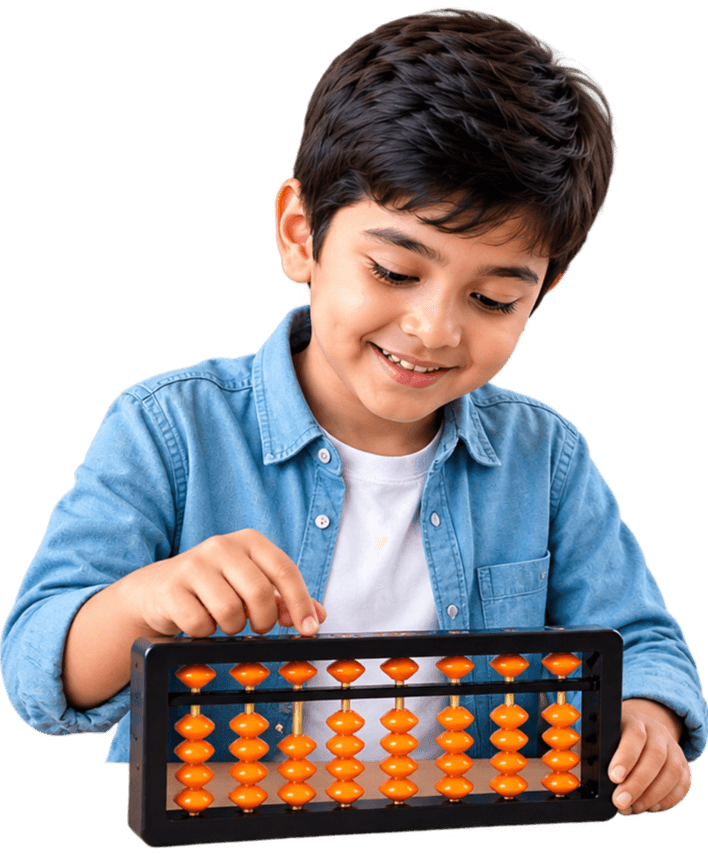 Student practicing on the abacus
